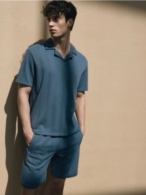 Reserved - Strukturalne szorty regular - granatowy