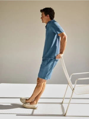 Reserved - Strukturalne szorty regular - granatowy