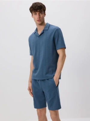 Reserved - Strukturalne szorty regular - granatowy