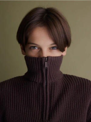 Reserved - Strukturalny golf - ciemnobrązowy