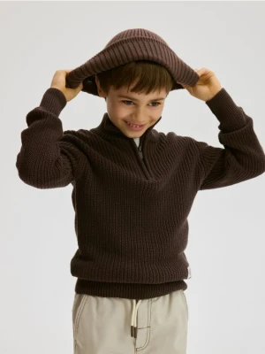 Reserved - Strukturalny golf - ciemnobrązowy