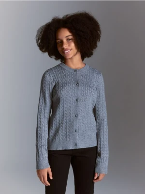 Reserved - Strukturalny kardigan z wiskozą - ciemnoszary