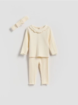 Reserved - Strukturalny komplet - złamana biel