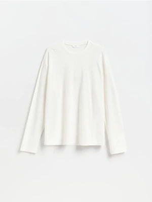 Reserved - Strukturalny longsleeve - złamana biel