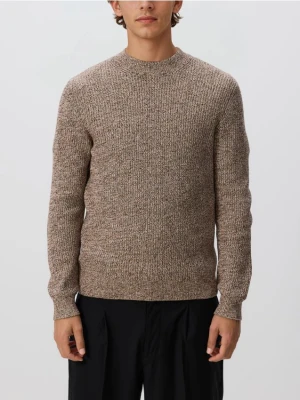 Reserved - Strukturalny sweter - brązowy