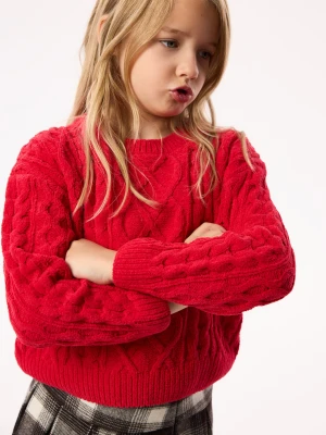 Reserved - Strukturalny sweter - czerwony