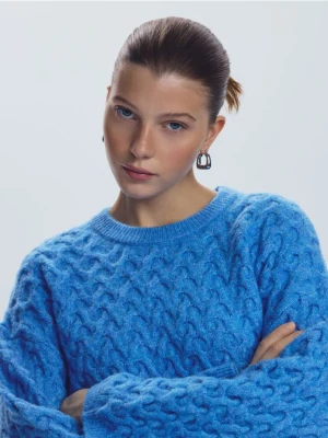 Reserved - Strukturalny sweter - jasnoniebieski