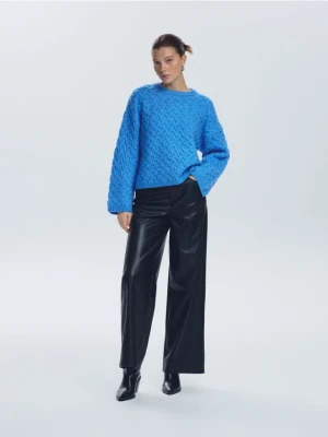 Reserved - Strukturalny sweter - jasnoniebieski