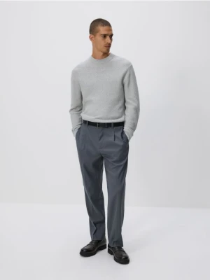 Reserved - Strukturalny sweter - jasnoszary