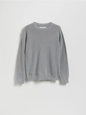 Reserved - Strukturalny sweter - jasnoszary