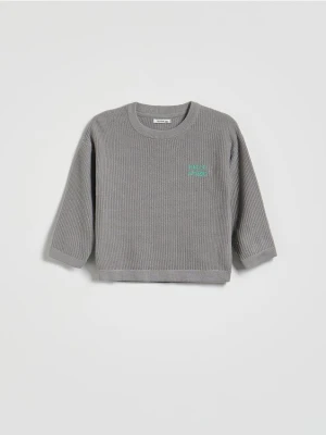 Reserved - Strukturalny sweter - jasnoszary