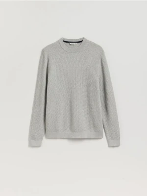 Reserved - Strukturalny sweter - jasnoszary