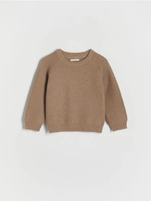 Reserved - Strukturalny sweter z bawełną - Bordowy