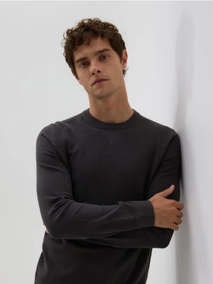 Reserved - Strukturalny sweter z bawełną - ciemnoszary