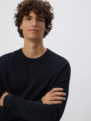 Reserved - Strukturalny sweter z bawełną - czarny