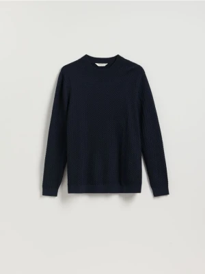 Zdjęcie produktu Reserved - Strukturalny sweter z bawełny - granatowy
