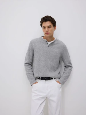 Reserved - Strukturalny sweter z bawełny - szary