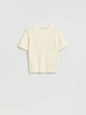 Zdjęcie produktu Reserved - Strukturalny sweter z wiskozą - złamana biel