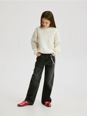 Reserved - Strukturalny sweter - złamana biel
