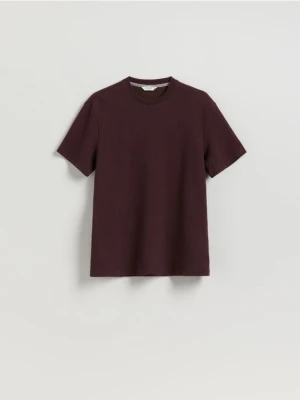 Reserved - Strukturalny t-shirt comfort fit - brązowy