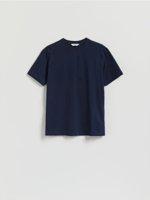 Reserved - Strukturalny t-shirt comfort fit - granatowy