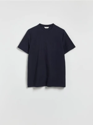 Reserved - Strukturalny t-shirt comfort fit - granatowy