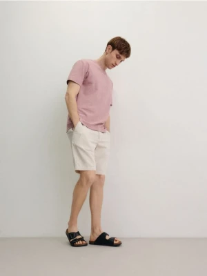 Reserved - Strukturalny t-shirt comfort fit - jasnofioletowy