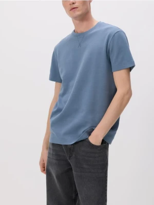 Reserved - Strukturalny t-shirt comfort fit - jasnoniebieski