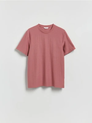 Reserved - Strukturalny t-shirt regular - brudny róż