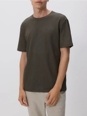 Reserved - Strukturalny t-shirt regular - jasny zielony