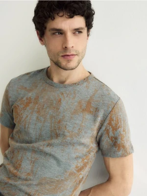 Reserved - Strukturalny t-shirt slim - ciemnoszary