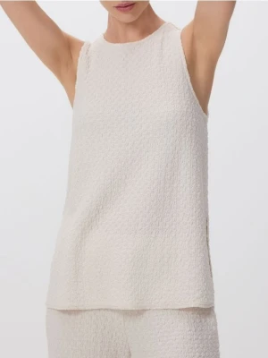 Reserved - Strukturalny top - złamana biel