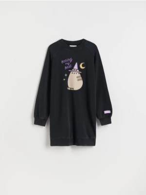 Reserved - Sukienka dresowa Pusheen - czarny