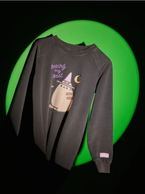 Reserved - Sukienka dresowa Pusheen - czarny