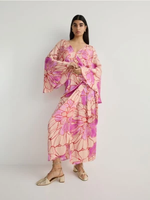Reserved - Sukienka kimono z wiskozy - wielobarwny