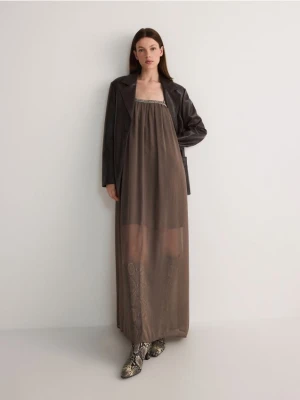 Reserved - Sukienka maxi - brązowy