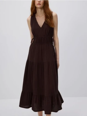 Reserved - Sukienka maxi - ciemnobrązowy