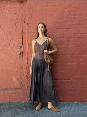 Reserved - Sukienka maxi - ciemnobrązowy