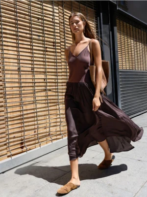 Reserved - Sukienka maxi - ciemnobrązowy