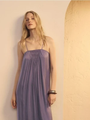 Reserved - Sukienka maxi na ramiączkach - fioletowy