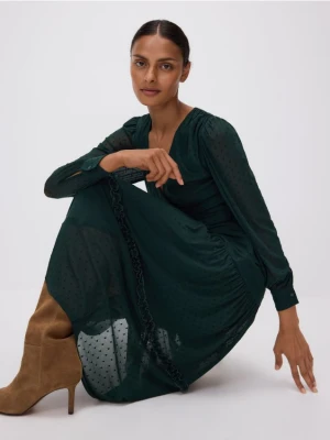 Reserved - Sukienka maxi w grochy - morski