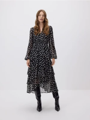 Reserved - Sukienka maxi w groszki - wielobarwny