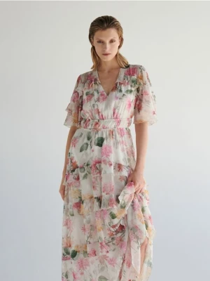 Reserved - Sukienka maxi w kwiatowy print - wielobarwny