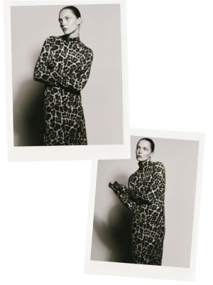 Reserved - Sukienka maxi w panterkę - wielobarwny