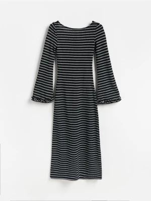 Reserved - Sukienka maxi w paski - czarny