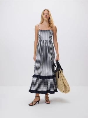 Reserved - Sukienka maxi w paski - granatowy