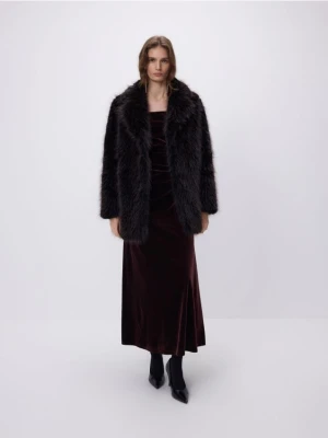 Reserved - Sukienka maxi z drapowaniem - brązowy