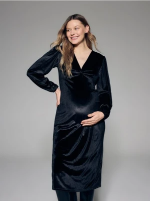 Reserved - Sukienka maxi z drapowaniem - czarny