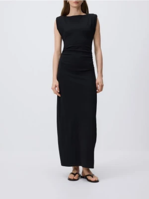 Reserved - Sukienka maxi z drapowaniem - czarny