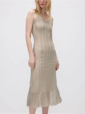 Reserved - Sukienka maxi z metaliczną nicią - wielobarwny